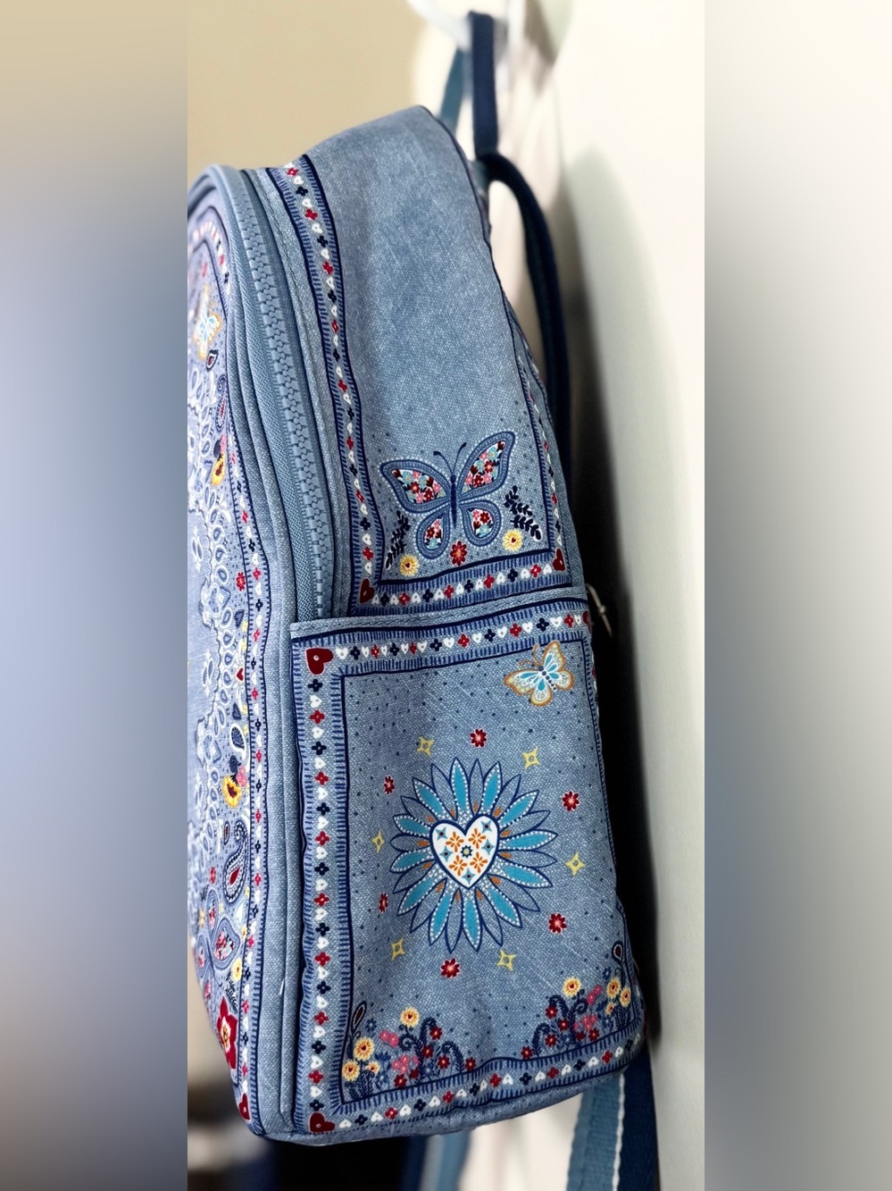 Brighton Bandana Love Backpack Blue Paisley Butterfly Print Mini Backpack - Picture 9 of 16